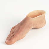 Close up of Silicone foot prosthesis