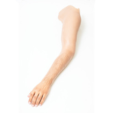 Silicone Arm Prosthesis with hair details with a white skin tone